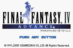 Final Fantasy IV Advance title screen for GameBoy Advance